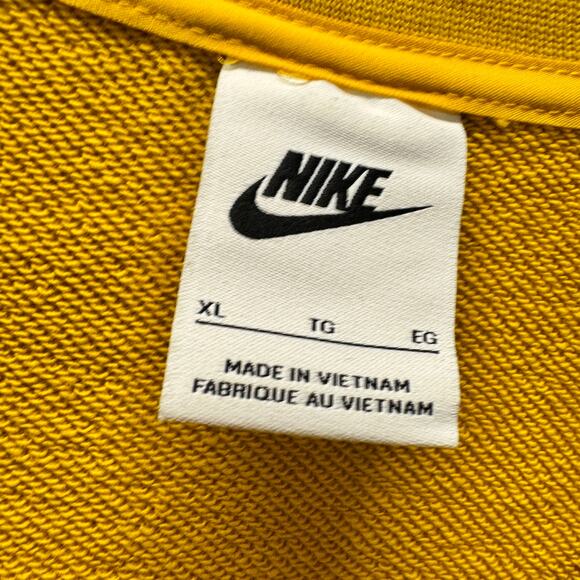 Nike Sweatshirt Womens XL Oversized Pullover Terry Nylon Mix Gold Pink Maroon - Picture 4 of 9